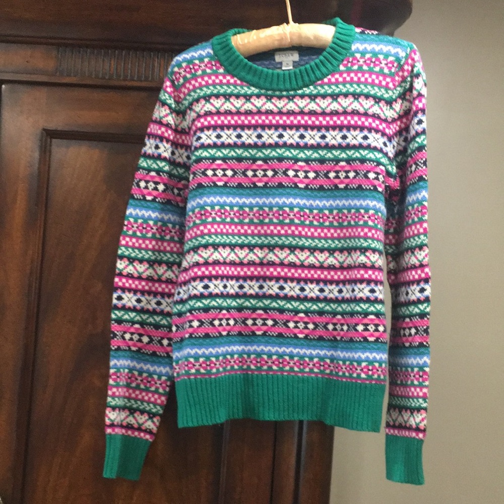 J.Crew all over fair isle cotton sweater